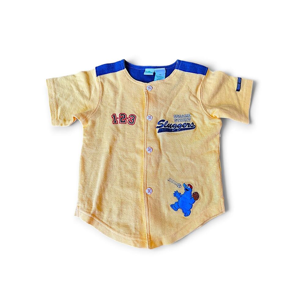 Sesame Street Sluggers Cookie Monster Baseball Jersey Shirt 5T Y2K 2000s